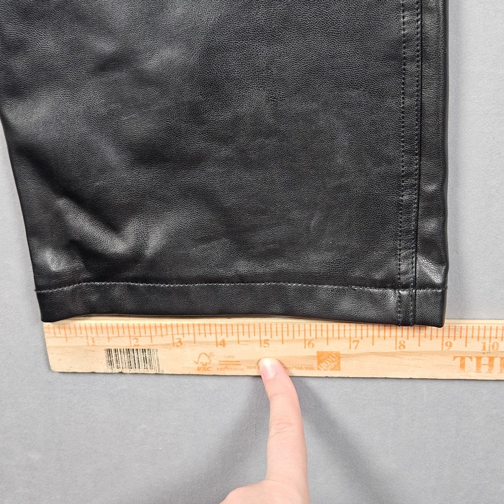 Abercrombie & Fitch Pants Womens 29/8 Black Faux Leather Ultra High Rise - Picture 7 of 10